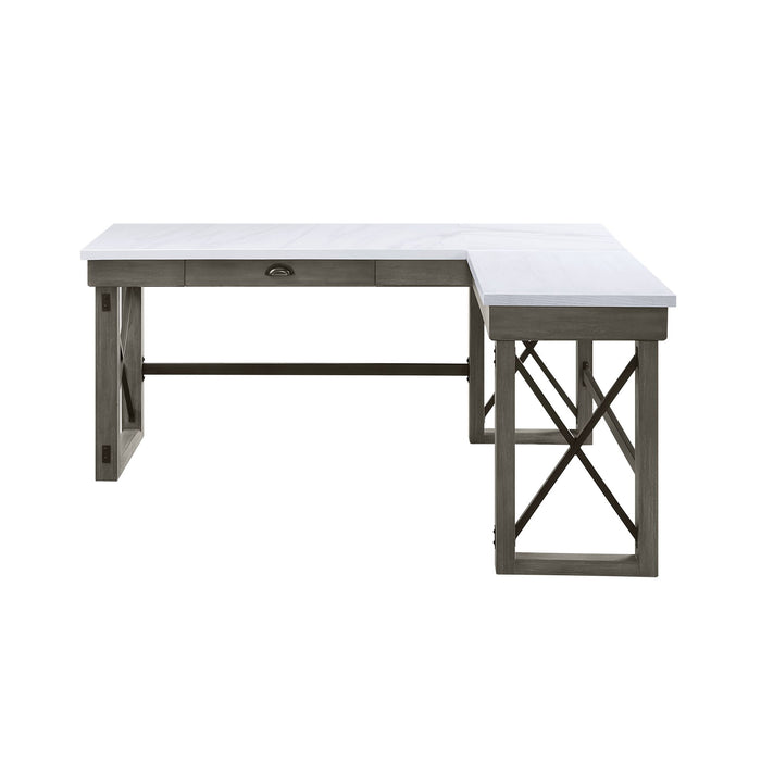 Talmar - Marble Top Weathered Writing Desk With Lift Top - Gray