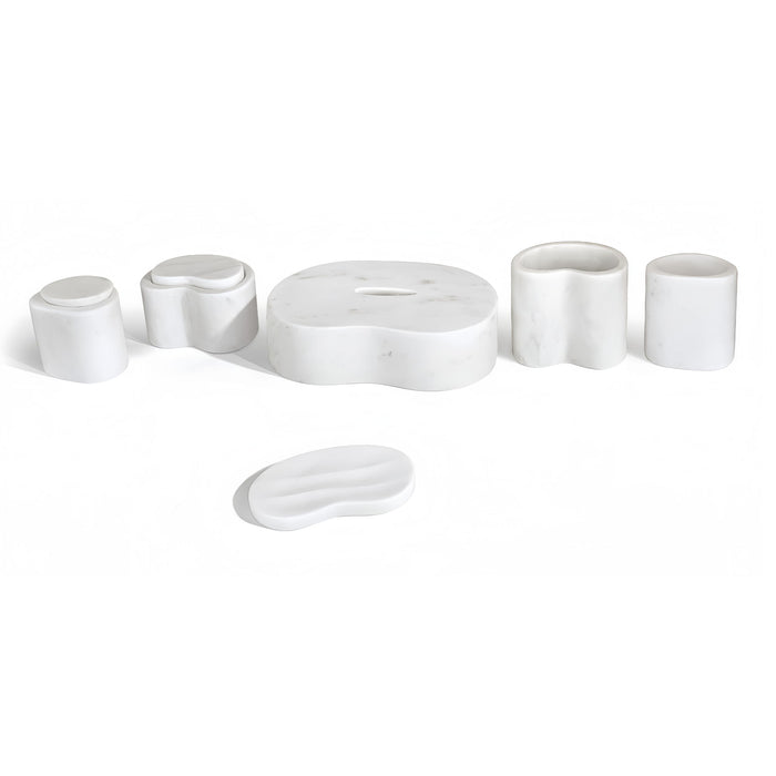 Elegant Natural Marble Bathroom Accessories Set