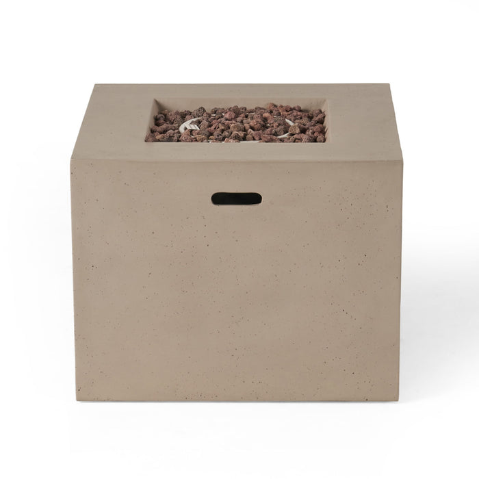 Outdoor Patio Square Gas Burning Concrete Fire Pit 40,000 Btu