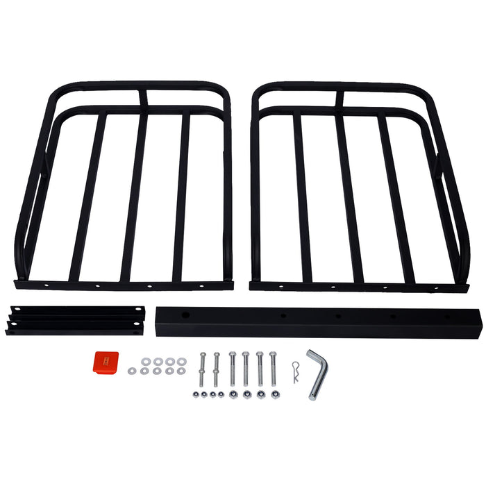 Heavy Duty Steel Hitch Mount Cargo Carrier Rack For SUV, Truck, Car With 2" Receiver - Black