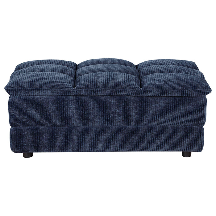 Azure - Upholstered Rectangular Ottoman - Blue