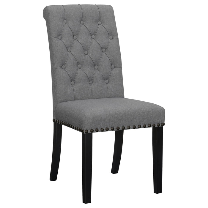 Tufted Side Chairs Upholstered With Button Tufting Nailhead Trim (Set of 2) - Gray