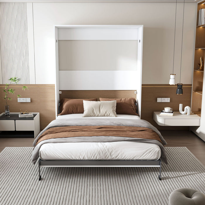 Queen Murphy Bed, Space Saving Design - White