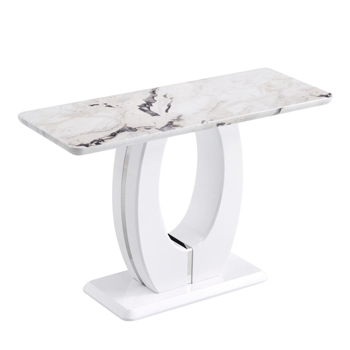 Modern Simple Glossy Rectangular Counter Bar Table - White
