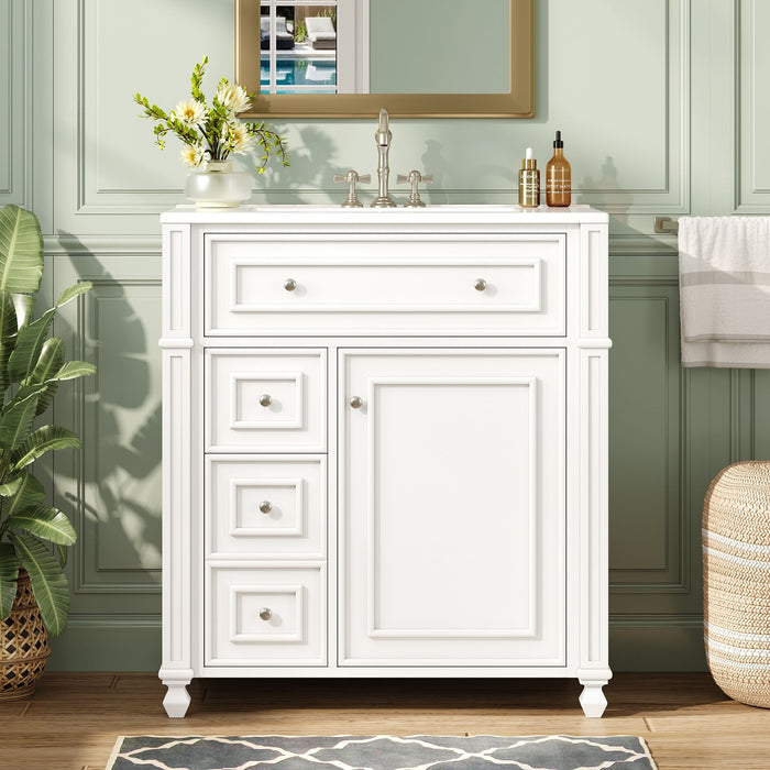 Bathroom Vanity Cabinet With Sink, Soft Close Doors With Door Organizer