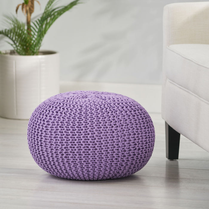 Belle - Modern Knitted Cotton Round Pouf