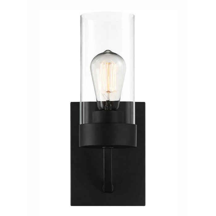 Zephyr - Single Light Sconce - Black / Clear