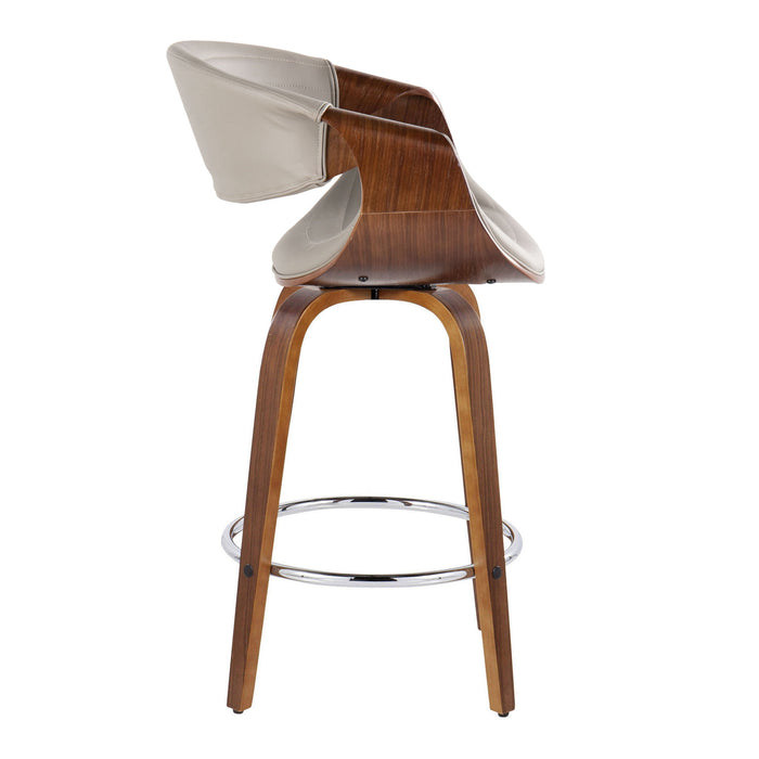 Symphony - Mid Century Modern Fixed Height Counter Stool & Swivel With Round Footrest (Set of 2)