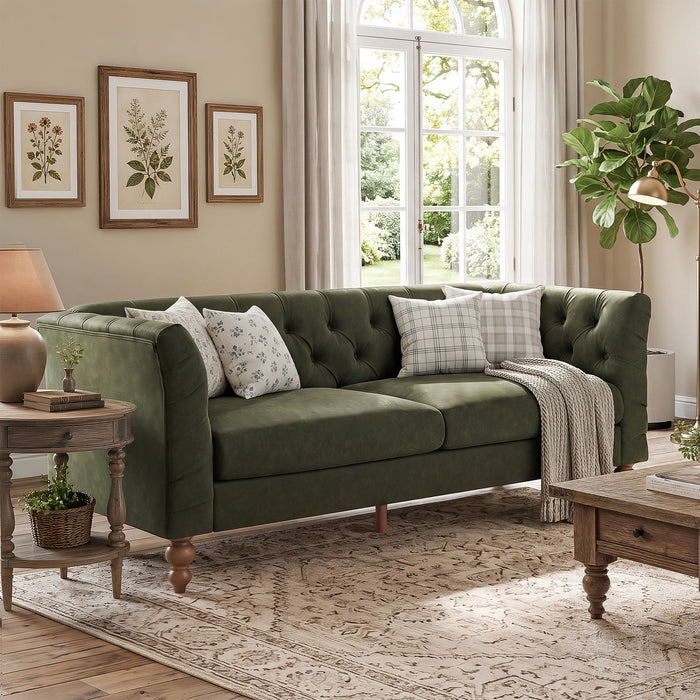Chesterfield Sofa With Flared Arms For Living Room