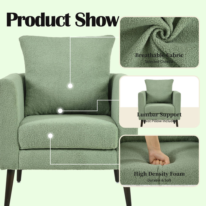 Modern Accent Upholstered Armchair With Pillow