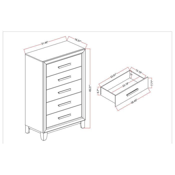 Harry - Chest Storage Chest With 5 Drawers - Brown
