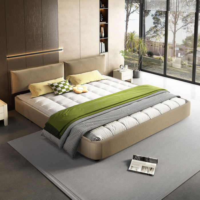 Cloud Bed Frame With Oversized Padded Movable Headboard