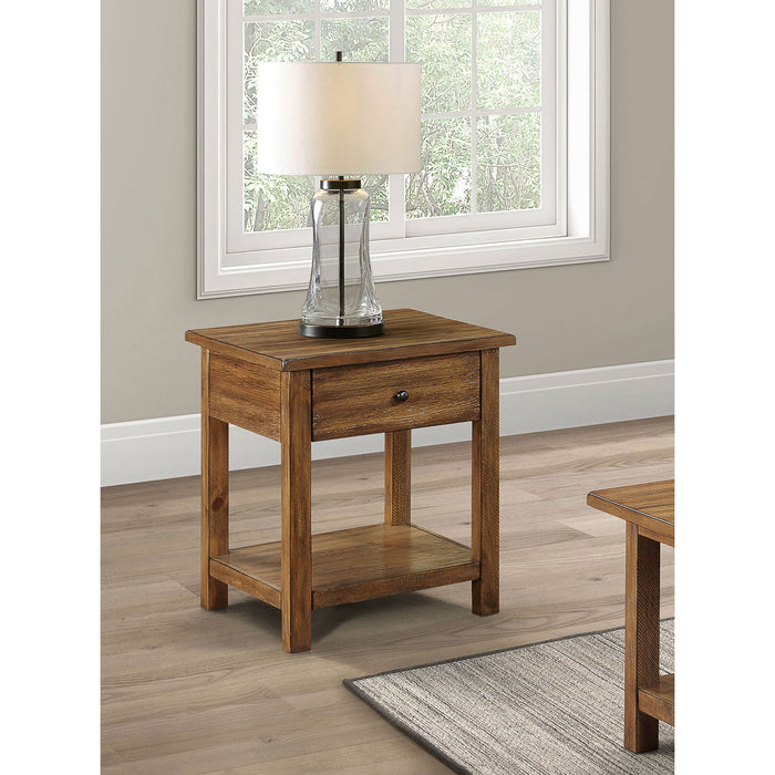 Castleton - 1 Drawer Wood End Table With Shelf