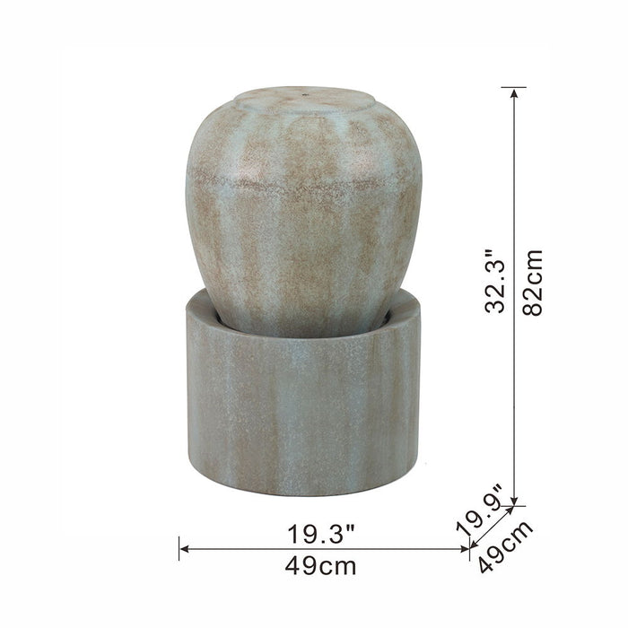 Heavy Outdoor Cement Fountain Antique, Cute Unique Urn Design Water Feature For Home Garden