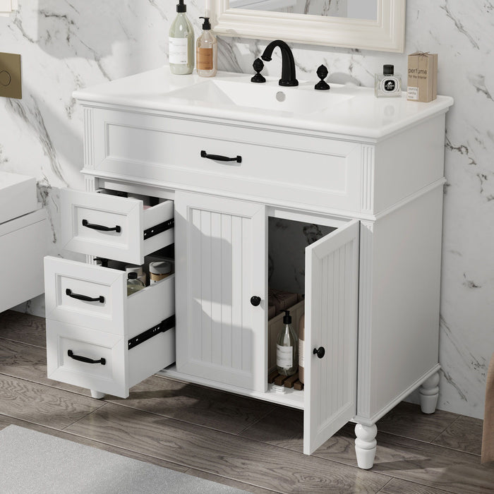 Bathroom Vanity With Sink, Freestanding Cabinet & Drawers