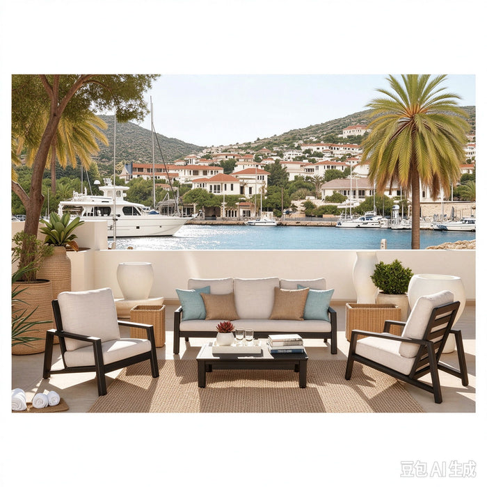 Verona - Seating Sofa - Dark Espresso / Gray / Off White