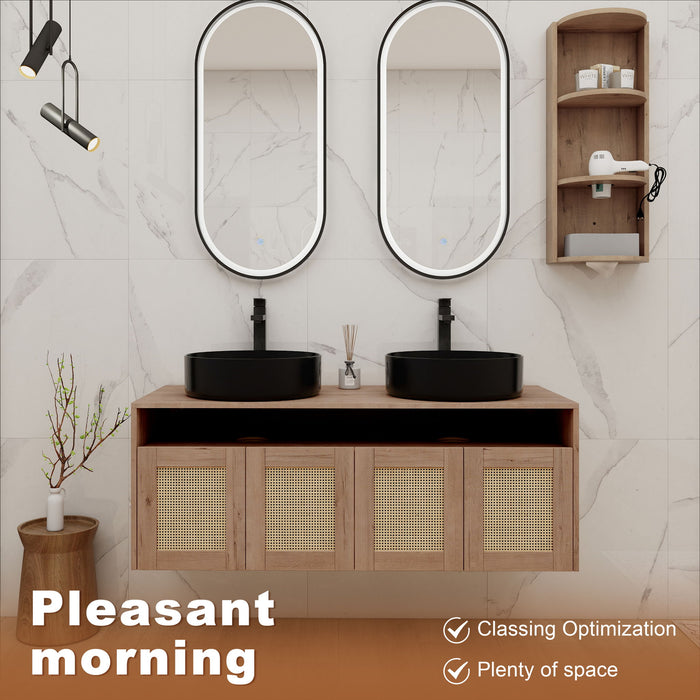 Bathroom Vanity & Art Sink And Storage Rack, Float Mounting Design