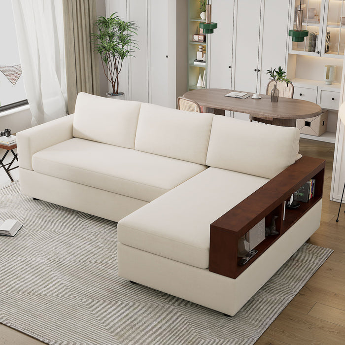 Sectional Sofa Upholstered Sofa Couch With Reversible Armrests For Living Room