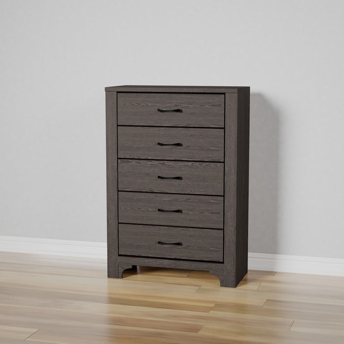 5 Drawer Dresser - Gray / Brown