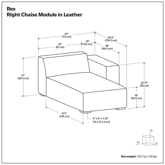 Rex - Chaise Sofa Module