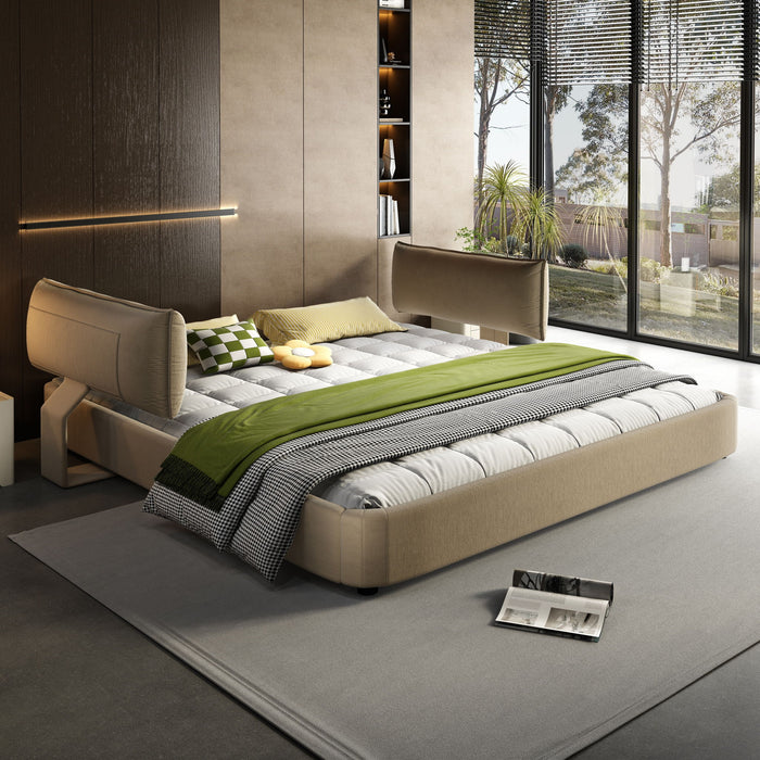 Cloud Bed Frame With Oversized Padded Movable Headboard