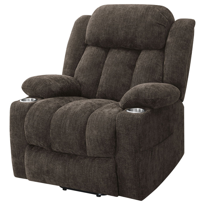 Beca - Upholstered Power Lift Recliner With Cupholders And USB Charging