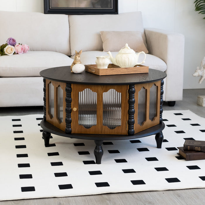 Round 3 Door Storage Coffee Table For Living Room
