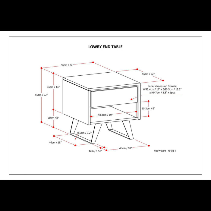 Lowry - Handcrafted End Table
