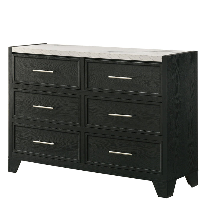 6 Drawers Dresser - Black / White