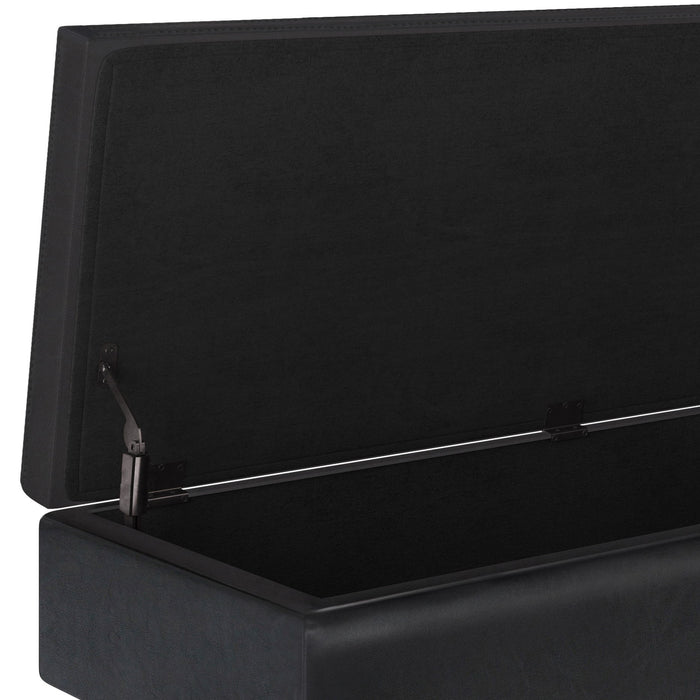 Owen - Rectangular Storage Ottoman - Midnight Black