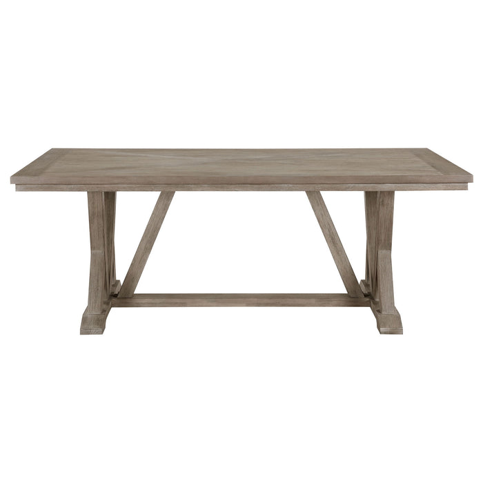 Ruston - Rectangular Dining Table With Trestle Design - Gray