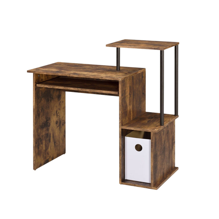 Lyphre - Computer Desk - Weathered Oak / Black