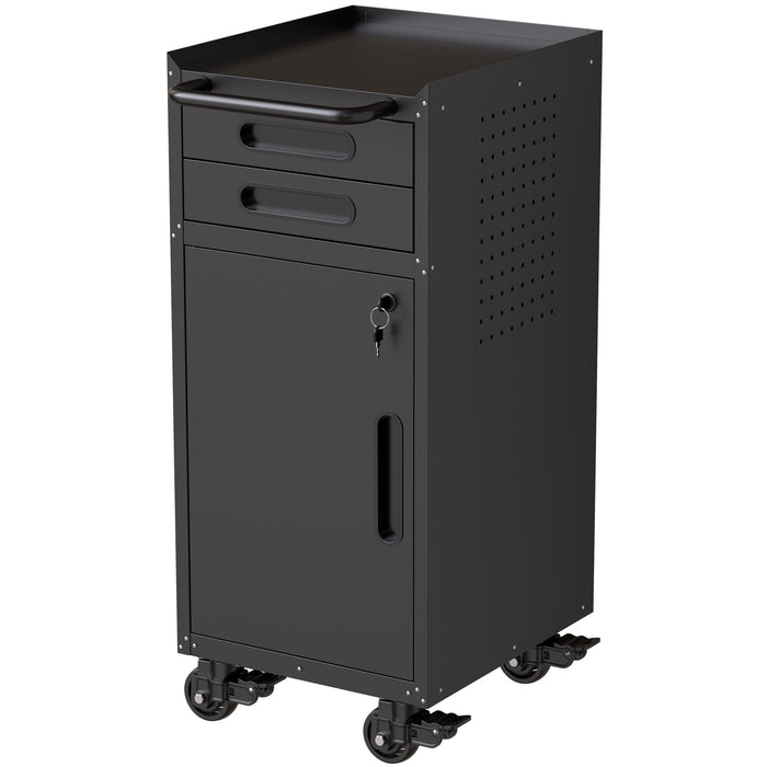 Rolling Tool Cabinet Heavy Duty Garage Storage With Lockable Doors & Drawers