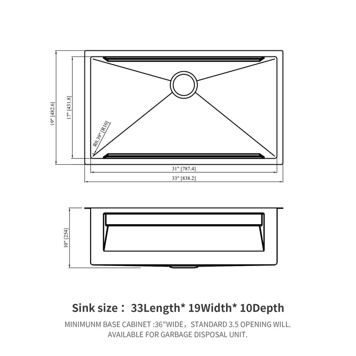 Undermount Kitchen Sink, Single Bowl With Ledge Workstation, 16 Gauge Stainless Steel - Brushed Nickel