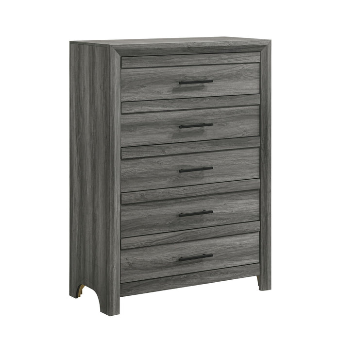 Denver - 5 Drawer Chest - Gray