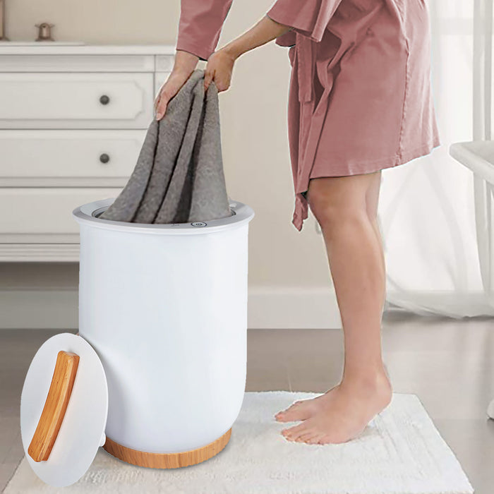 Towel Warmers, Luxury Bucket Towel Warmers, Large Towel Warmers For The Bathroom, Fits Up To 2 Oversized Towels - White