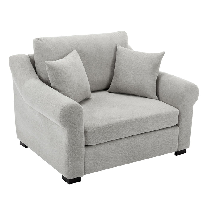 Modern Chenille Oversized Armchair, Chair And A Half, Single Sofa