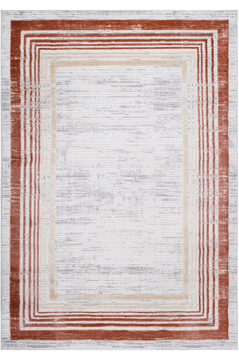 Marfi - 8' X 10' Bordered Area Rug - Brown / Ivory