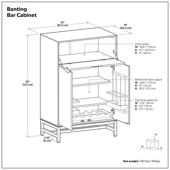 Banting - Bar Cabinet - Walnut Brown