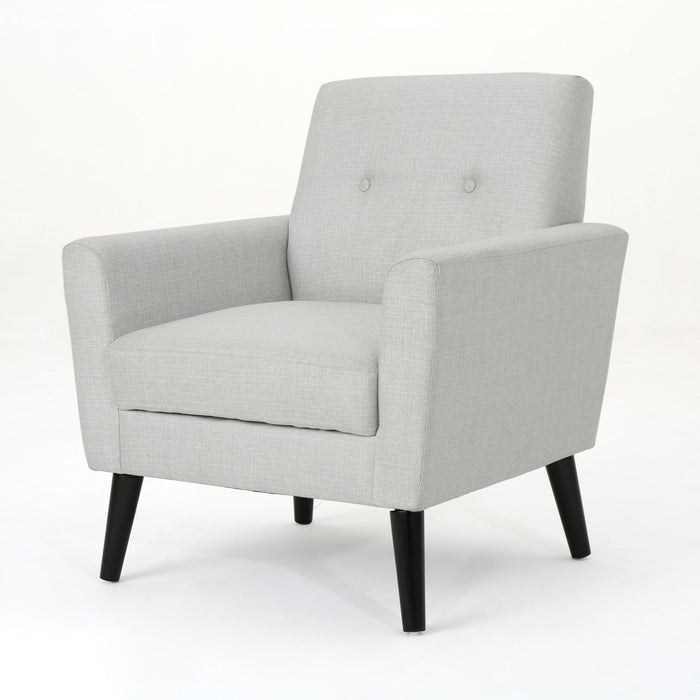Radiantize - Upholstered Fabric Club Chair With Square-Off Back And Button Tufted