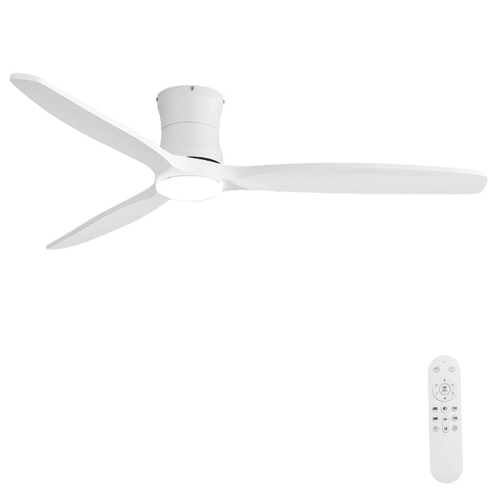 52" Ceiling Fan With Light, Dimmable DC Reversible Motor, 3 Blades
