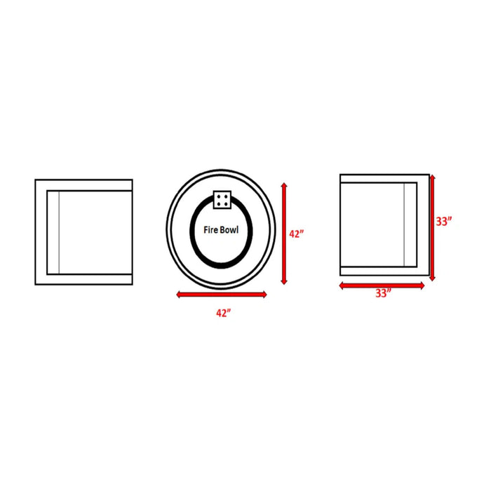 Patio Conversation Set For 2 With Cushions And Fire Pit - Brown