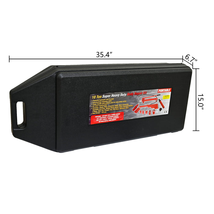 10 Ton Portable Hydraulic Equipment Kit For Metal Work - Black / Blue