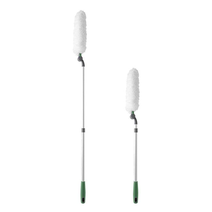 Long Handle Duster With Extension Bar, Home Dust Collector - White