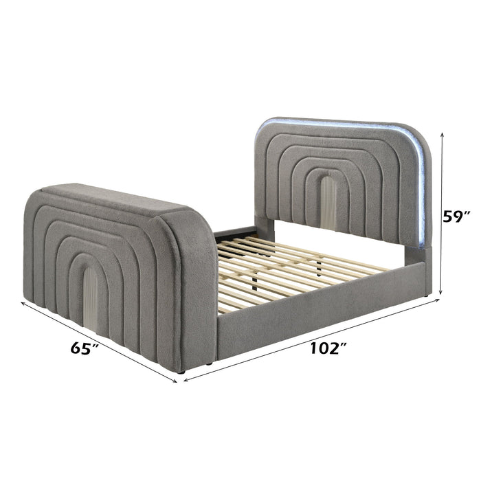 Shelyn - Bed With LED, TV Stand, Fireplace & Bluetooth