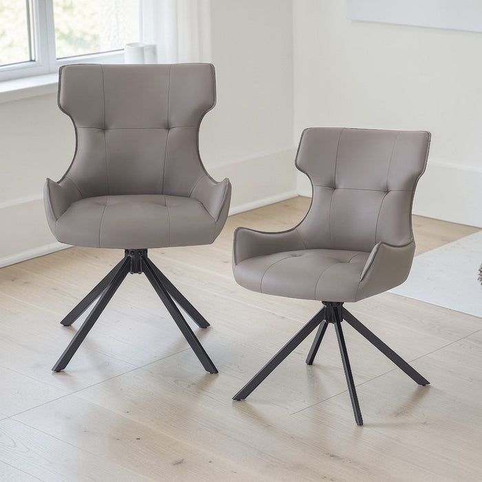 Damita - Side Chair With Swivel (Set of 2) - Camel