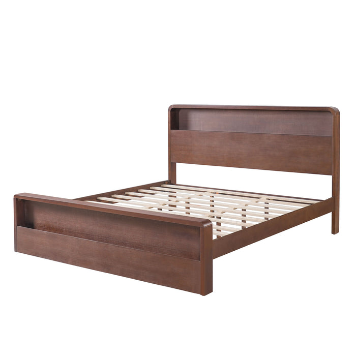 Bed Frame With Dual Open Storage Headboard And Footboard