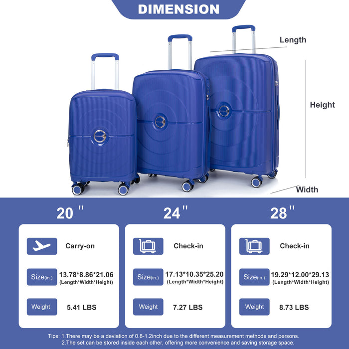 Expandable Hardshell Suitcase Double Spinner Wheels Luggage Sets