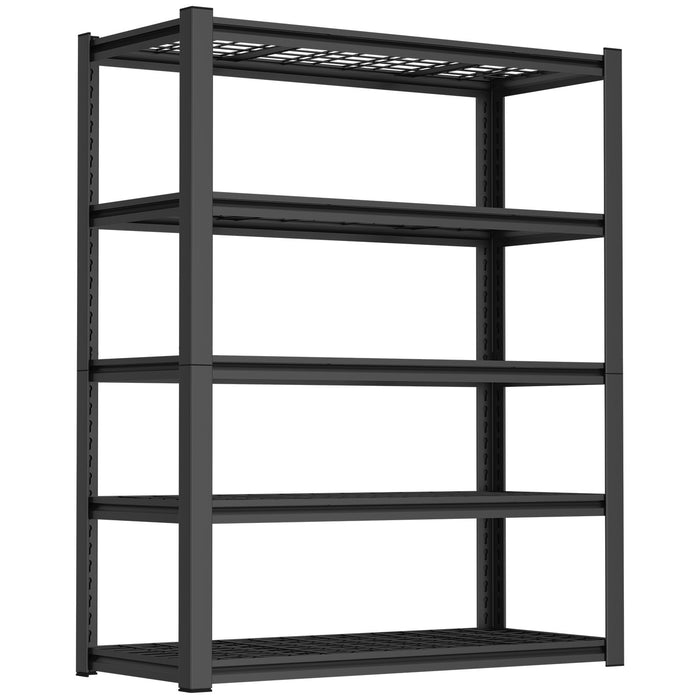 Garage Storage Rack, 5 Layer Adjustable Shelving Unit For Warehouse - Black