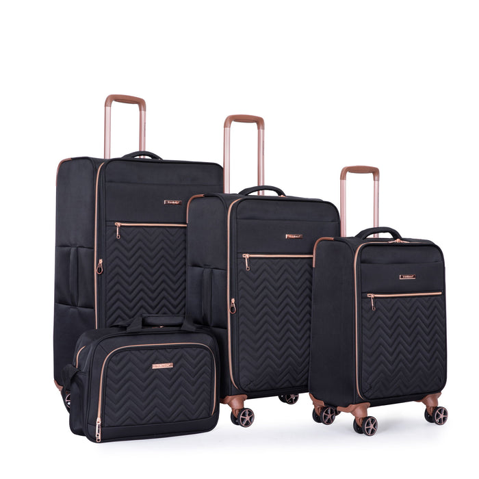4 Piece Set, Softshell Suitcase Spinner Wheels Terylene Luggage Sets